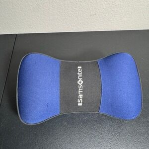 Samsonite Travel Neck Pillow for Car Memory Foam Headrest Support Blue Black